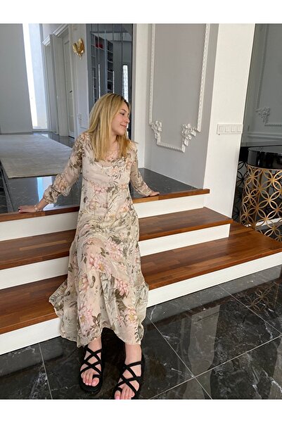 Bohemian Kadın Uzun Ipek Elbise