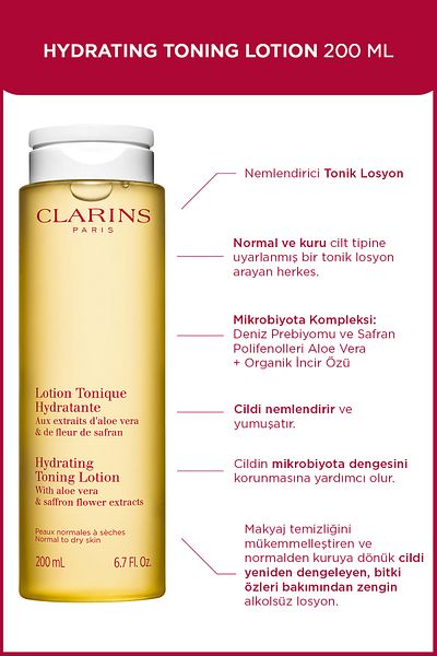 Clarins HYDRATING TONING LOTION 200ML – Feuchtigkeitsspendendes Tonikum für alle Hauttypen