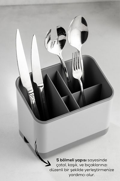 Vienev Γκρι 2 τεμάχια Counter Top Spoon Organizer - 5 θέσεις