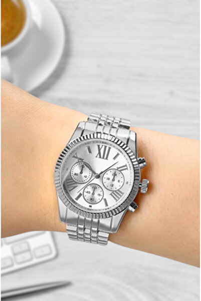 Polo55 Dekoratif Göstergeli Gümüş Metal Kordon Unisex Kol Saati