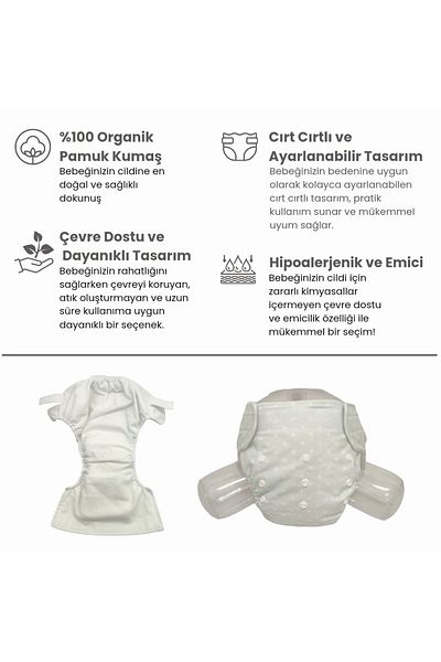 BEZHANE Water Green Polka Dot YBB Baby Diapers - Washable and Pocketed, Velcro (3kg-12kg)
