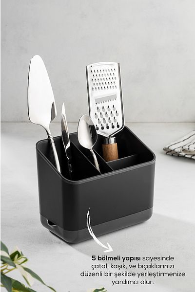 Vienev 2 τεμάχια 5 θέσεων Anthracite Spoon Organizer - Organizer πάγκου