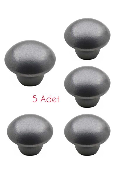 ARON (5 ADET) SEDEF (ANTRASİT) MANTAR DÜĞME KULP ÇEKMECE TV ÜNİTE ŞİFONYER ÇOCUK ODASI KULPU