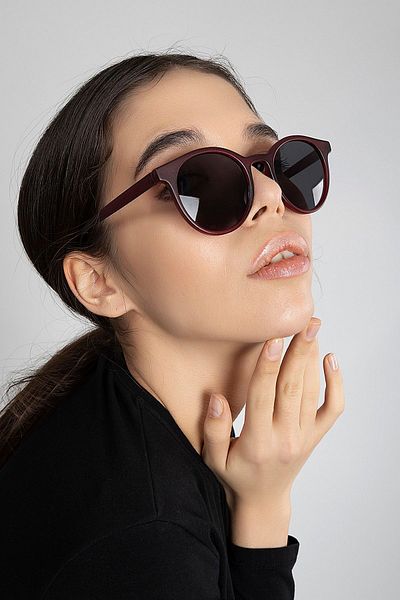 polo55.sport.1855 Burgundy Round Bone Case Women's Sunglasses