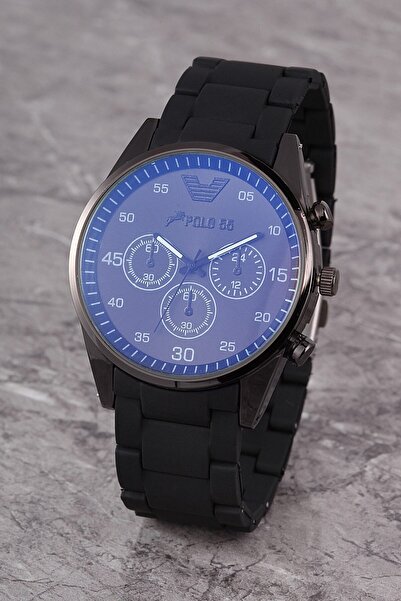 Polo55 Ples004r04 Erkek Saat Dekoratif Göstergeli Kadran Silikon Kordon