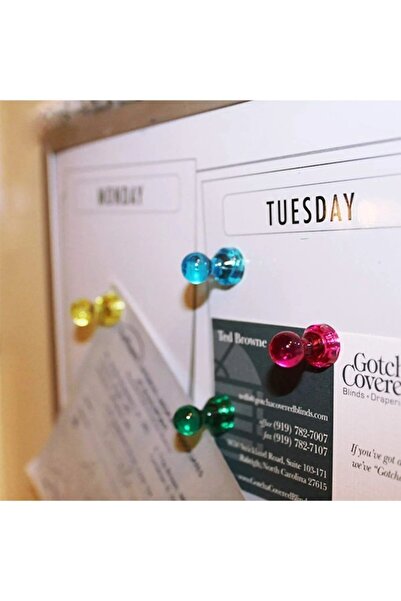 AYMAGNET 50 Adet Renkli Pano Mıknatısı - Güçlü Nedoyum Pano Mıknatıs Magnet N35