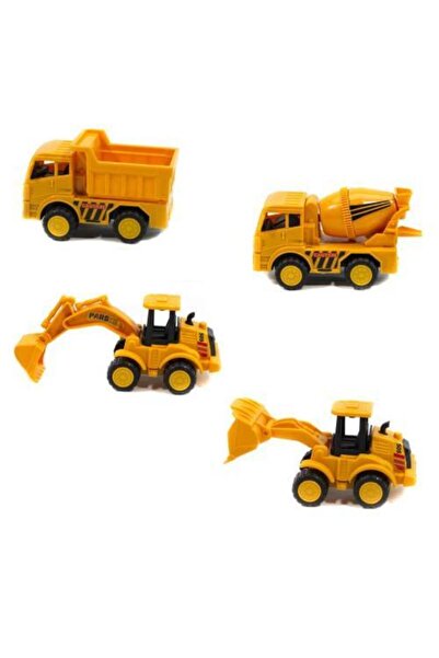 Erzi Inşaat Seti Mini Kamyon Mikser Kepçe Ekskavatör 4'lü Set