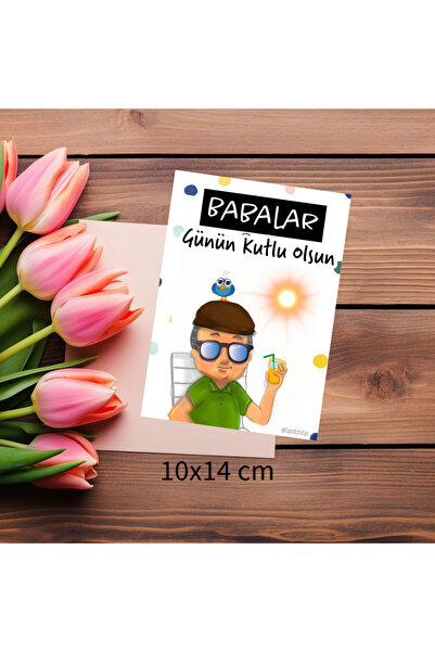 Fatofotofan Şirin Çizimli Babalar Günü Tebrik Kartı