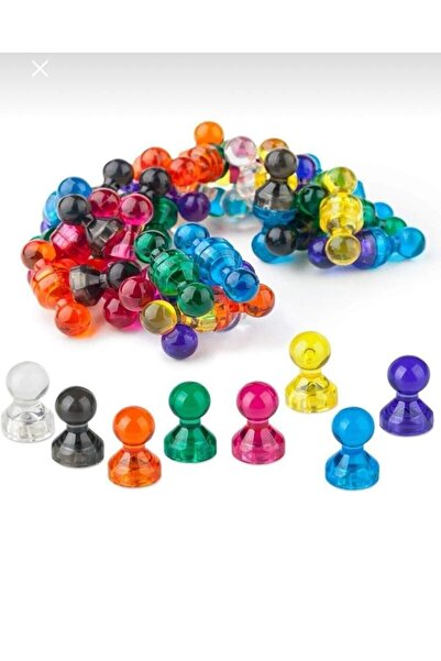 AYMAGNET Ay Magnet 10 Adet Renkli Pano Mıknatısı - Güçlü Nedoyum Pano Mıknatı...