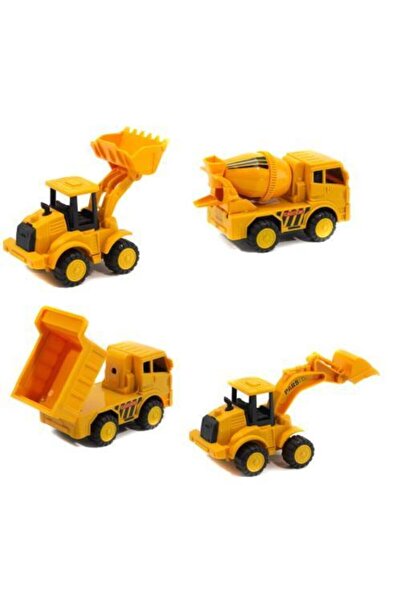 Erzi Inşaat Seti Mini Kamyon Mikser Kepçe Ekskavatör 4'lü Set