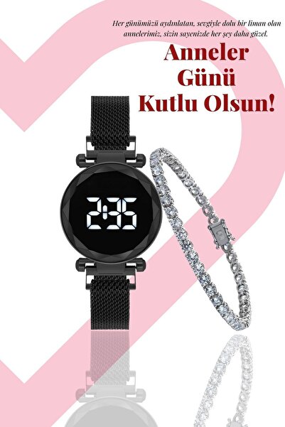 Polo55 Anneler Gününe Özel Hediye Kutulu Su Yolu Bileklik Saat Seti