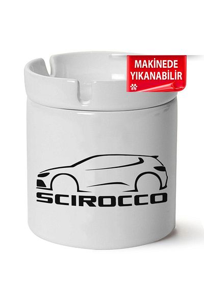 Çakilap Vw Scirocco Printed Porcelain Ashtray - At-Fighting (Kl-Otmbl-Vw)