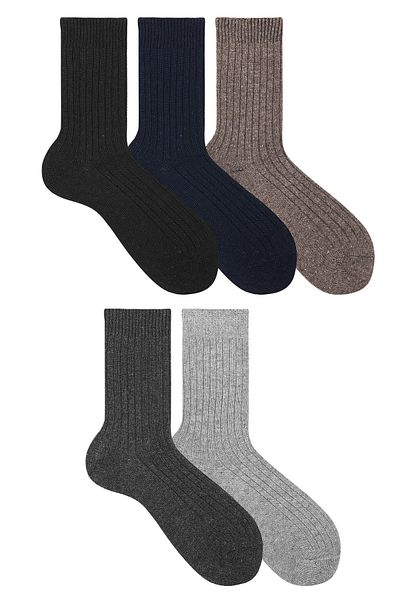 Ozzy Socks 5 чифта зимни мъжки чорапи за сън от агнешка вълна, меки на допир