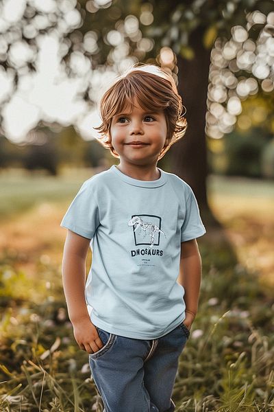 TRENDYOLKIDS Chlapecké tričko se vzorem dinosaura ze 100% bavlny – krátký rukáv, Regular Fit TKDSS24TS00012