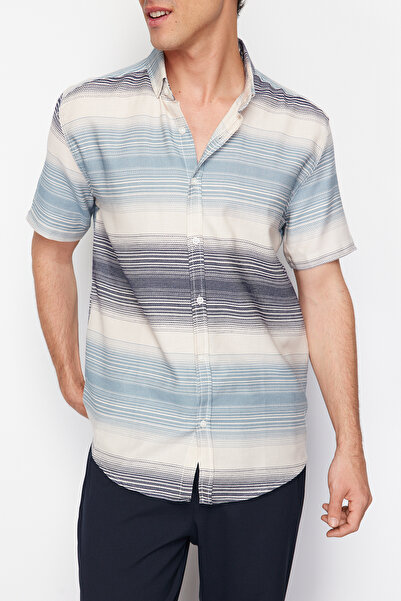 Edit by Trendyol Men's Blue Shirt - Regular Fit Tmnss24Go00085