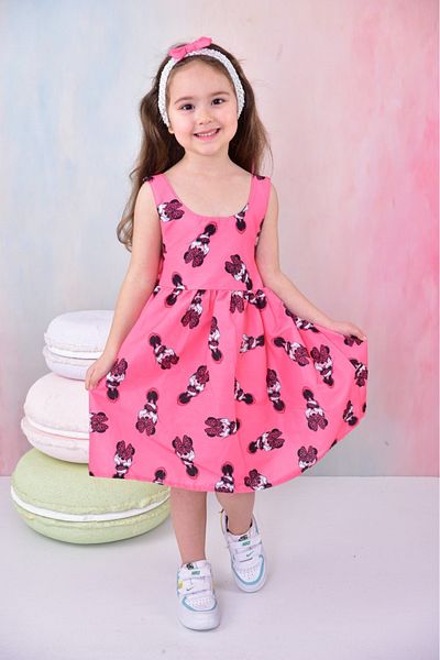 BUUFUU Girl's Bandana Strap Printed Dress
