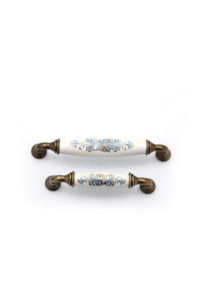 Porcellana Perla Porcelain Handle Cabinet Drawer Kitchen Handle Ruby 160mm(16cm)-White/ Antique/ Stk9901