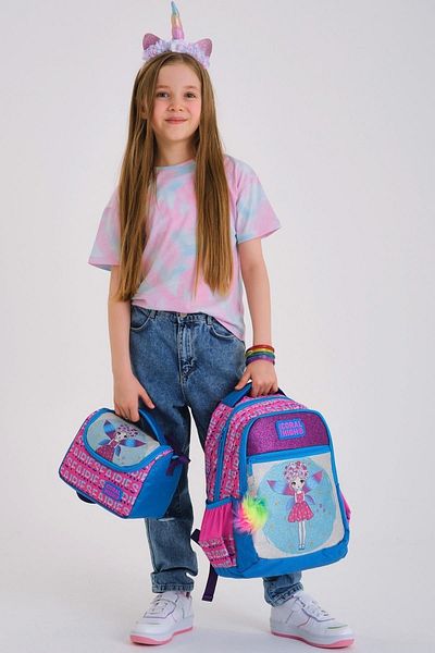 Coral High Set de geanți de școală cu model roz, albastru, 3 piese - SET0123484