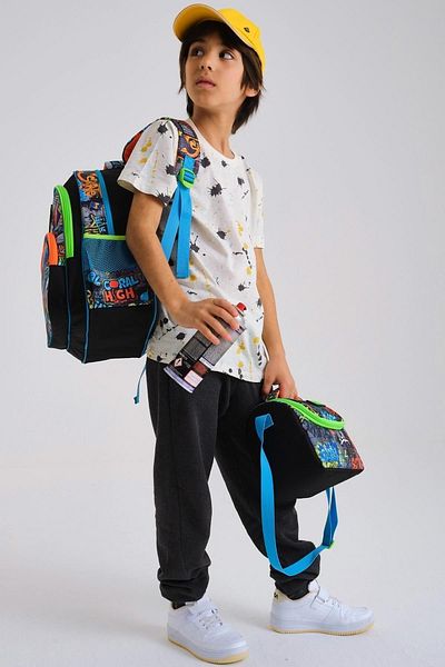 Coral High Coral High Kids 3-Piece Graffiti Patterned Black Blue ученически несесер - SET0114415