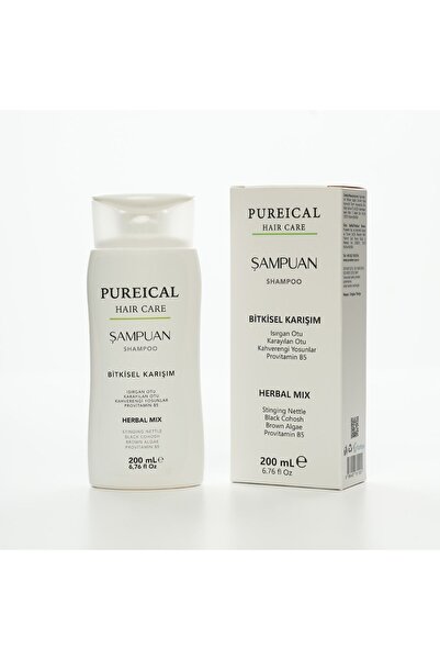 PUREICAL Şampuan, Bitkisel Kompleks, saç kaybını önleyici, saç güçlendirici, arındırıcı, 200 mL