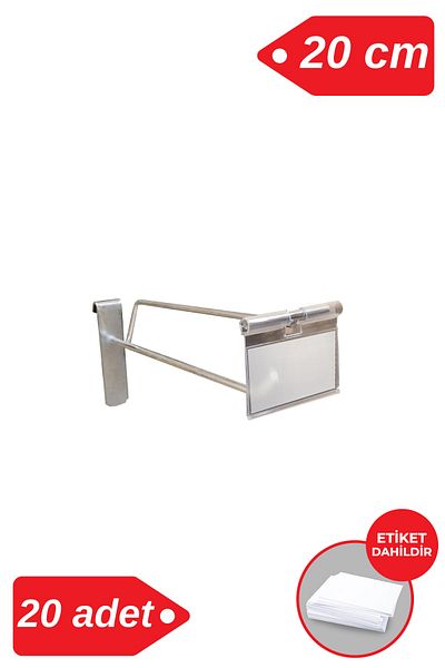 Manken İstanbul 20 Cm - 20 Pieces Galvanized Labeled Wire Board Hook Shelf Hanger
