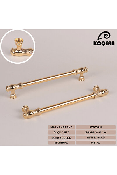 KOÇSAN Sehzade Gold 224 Mmkulp Mâner de lux pentru mobilier de bucătărie de țară
