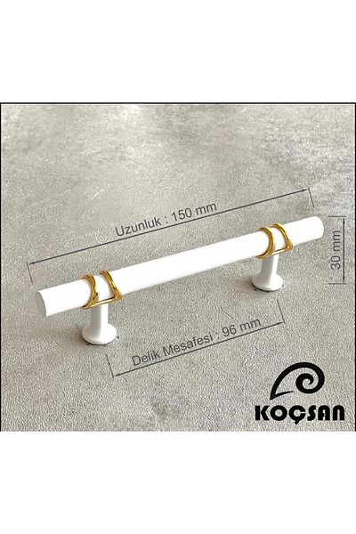 KOÇSAN مقبض Esin White 96 مم مقبض درج أثاث المطبخ الريفي الفاخر
