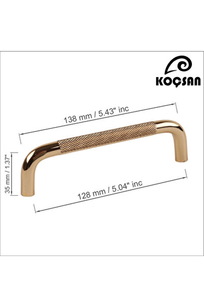 KOÇSAN İdil Golden 128 Mm Mâner Luxury Country Bucătărie Mobilier Dulap Sertar Mâner