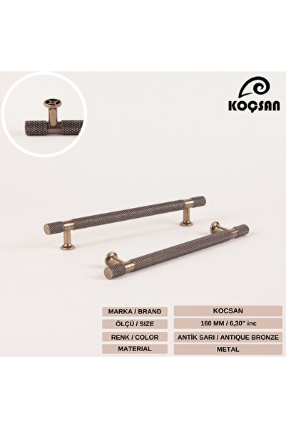 KOÇSAN Firuze Galben Antic 160 Mm Mâner Mobilier Bucătărie Country de Lux Dulap Sertar Mâner