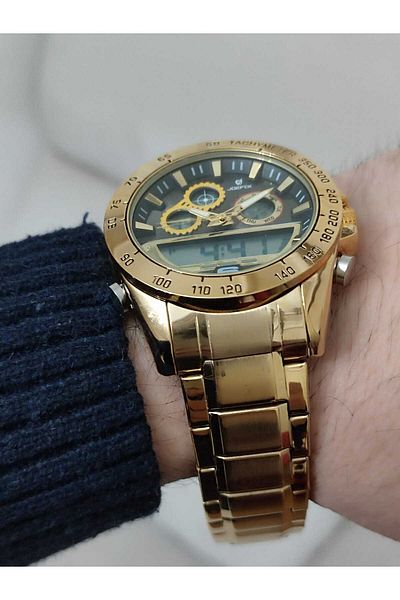 Joefox Men's Wristwatch Digital Analog with Steel Cord 1553
