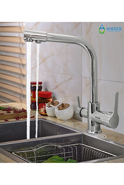 As Water Arıtma Bataryası 3 Yollu Arıtma Musluğu Su Arıtma Bataryası Sıcak-soğuk Mix Krom