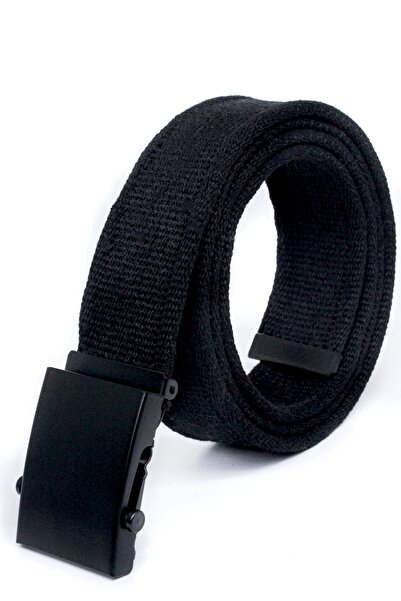 Livize حزام عمودي بإبزيم أسود للجنسين 4 سم أسود