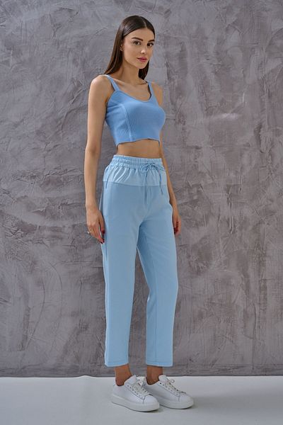 SHUGAA WOMEN'S FABRIC MIXLE CARROT PANT