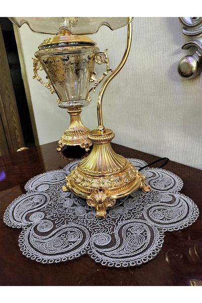 CAMİNHO DA LUA Placemat Embroidery Luxury Tableware Damla Table And Presentation Set Dowry Bowl Gray