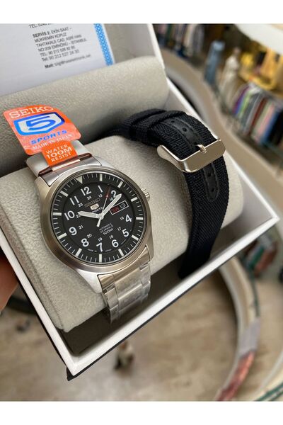 Seiko 5 ساعة يد رجالية أوتوماتيكية من الفولاذ مقاس 42 مم من الفولاذ الياباني Snzg13j1