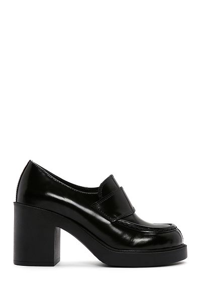 Derimod Black Patent Leather Women's Bootie - Heels