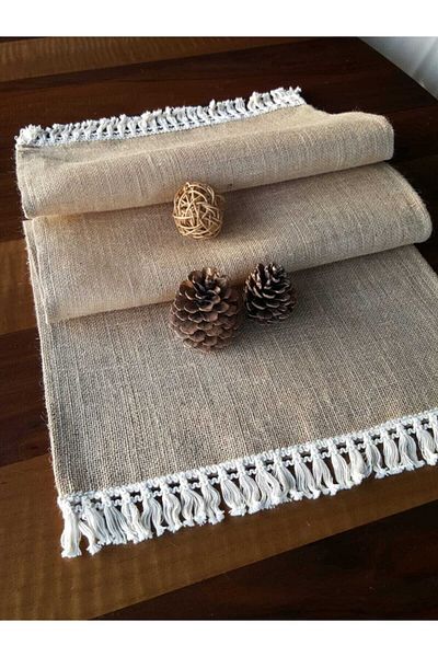 ZEYHOME Sack Fabric Runner με Φούντες 45x100