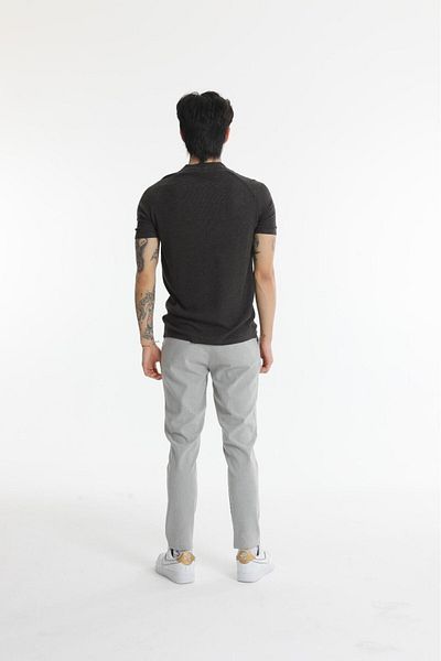 The Champ Clothing Αντρικό μπλουζάκι Anthracite Champ Polo Neck Zippered Knitwear