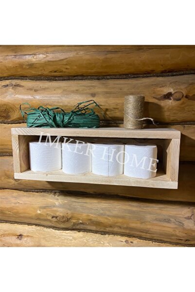IMKER HOME Ham Ahşap Dikdörtgen Ahşap Duvar Rafı Uçan Raf Banyo Mutfak Duvar Düzenleyici Organizer Terek
