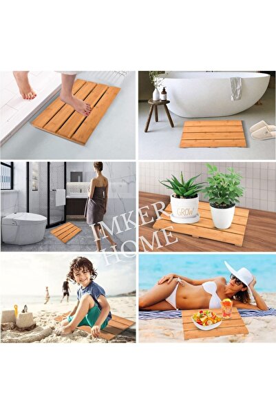 IMKER HOME Dekoratif Masif Ahşap Paspas Altlık Kapı Önü Paspası