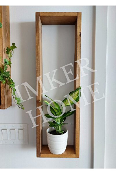 IMKER HOME Dikdörtgen Ahşap Duvar Rafı Uçan Raf Banyo Mutfak Salon Antre Duvar Düzenleyici Organizer Terek