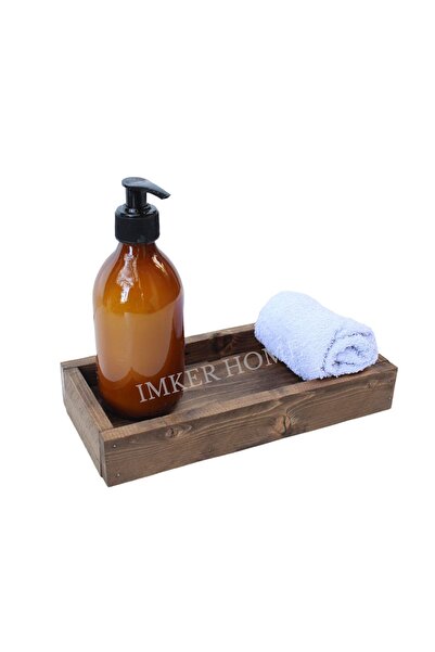 IMKER HOME Ahşap Banyo Düzenleyici Tezgahüstü Organizer Havluluk Makyaj Tuval...