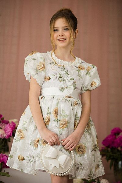 Ribbon kids Chiffon Dress and Bag Set