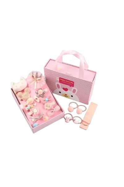 bizimevde Set de catarame pentru copii din 18 piese cu geanta - Somon