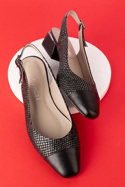 Gondol Pantofi din piele naturală cu toc mic - vdt.09