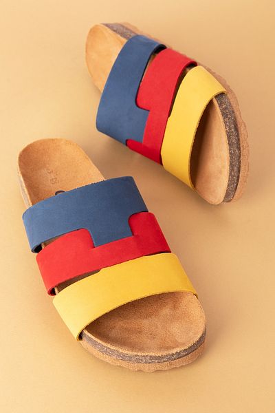 Gondol Papuci de damă colorați din piele naturală - Design confortabil de zi cu zi usl.2514