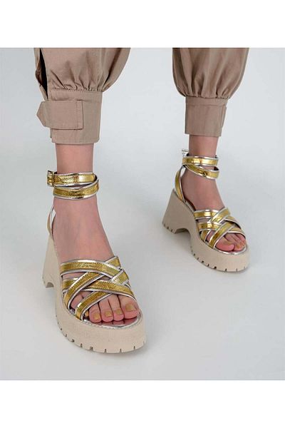 Sibel Durmaz Jesse Gold Silver Sandals