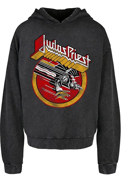 Merchcode Herren Judas Priest - Solid Circle Acid Washed Oversized-Kapuzenpullover
