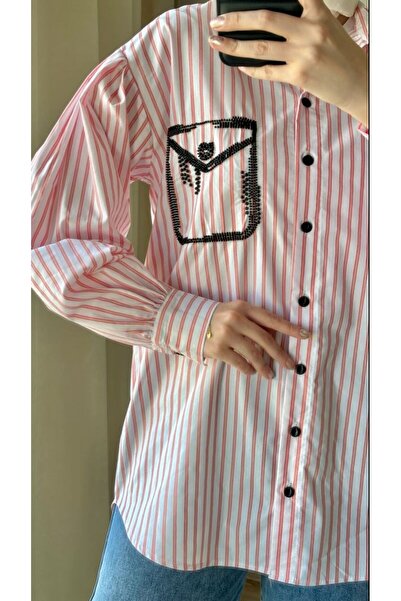 bergibo Patterned Striped Shirt and Letter Set
