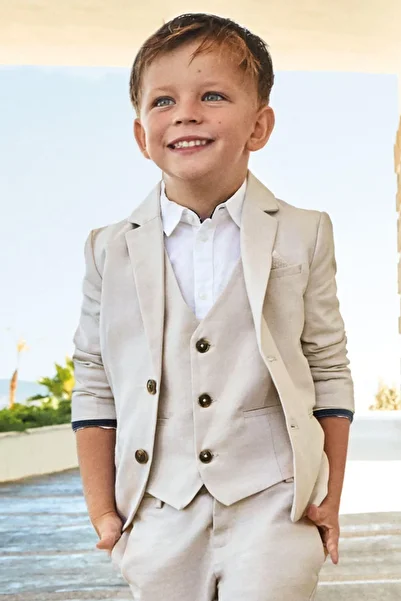 MAYORAL 2-9 Years Boy White Linen Blazer Jacket